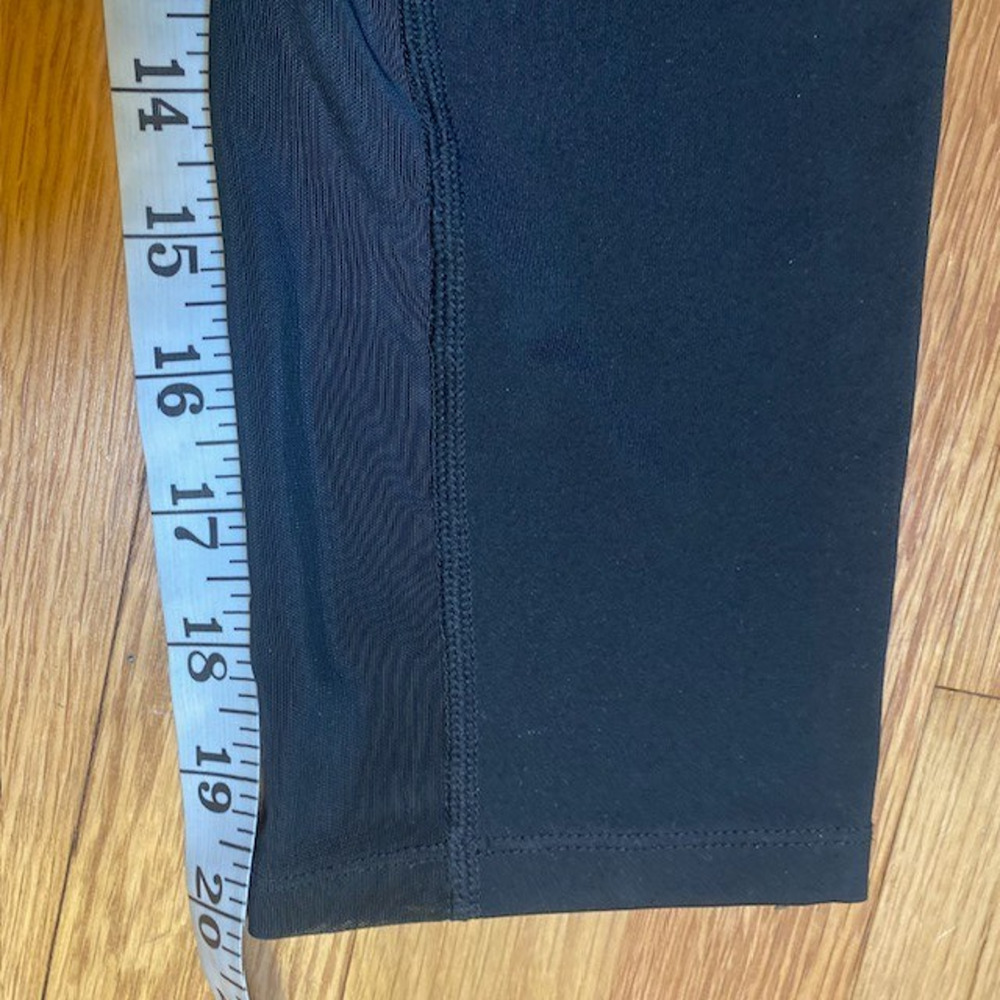 NIKE Womens Small Dri Fit 3/4 Black Leggings Drawstring Pockets Athleisure Sport - Picture 6 of 10